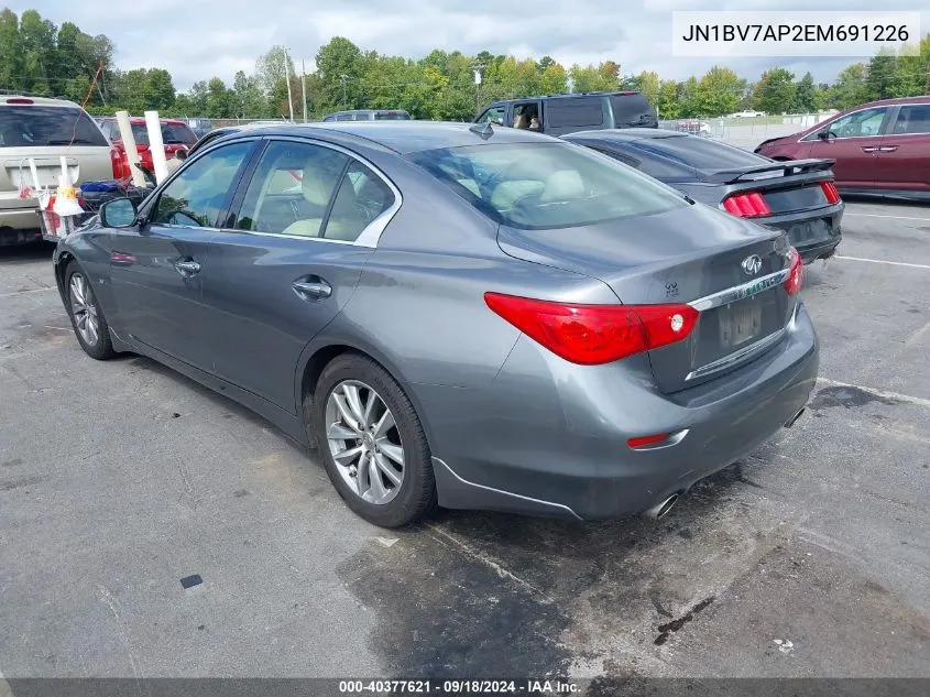 2014 Infiniti Q50 Premium/Sport VIN: JN1BV7AP2EM691226 Lot: 40377621