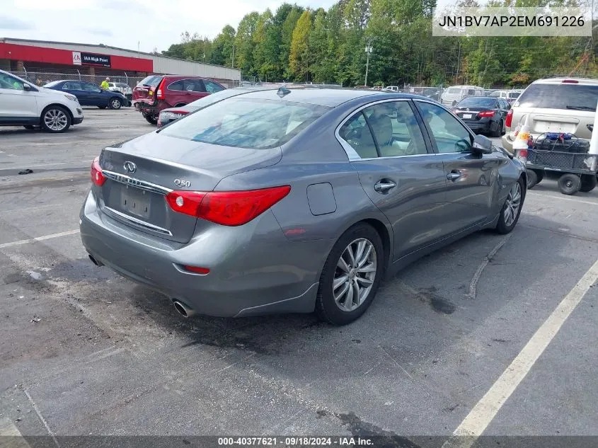 2014 Infiniti Q50 Premium/Sport VIN: JN1BV7AP2EM691226 Lot: 40377621