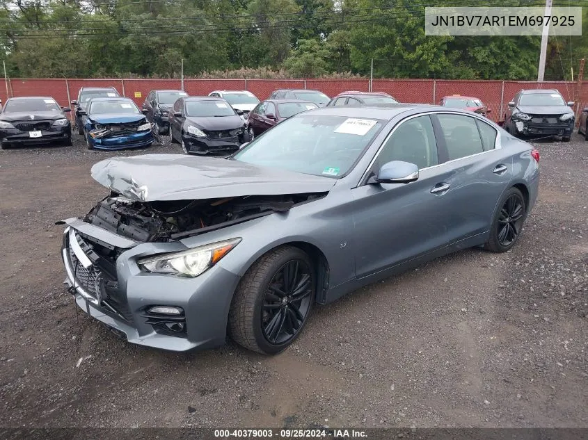 2014 Infiniti Q50 Premium VIN: JN1BV7AR1EM697925 Lot: 40379003