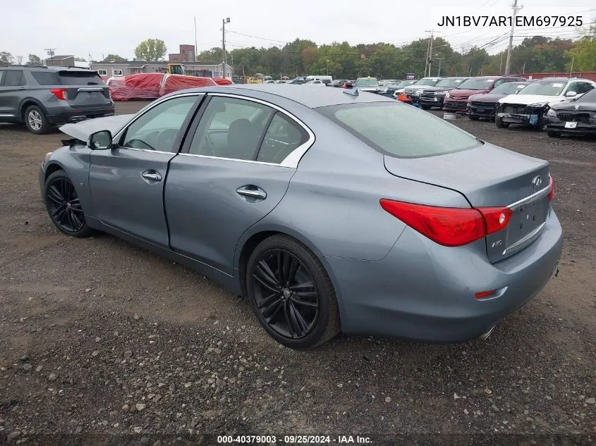 2014 Infiniti Q50 Premium VIN: JN1BV7AR1EM697925 Lot: 40379003