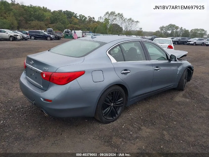 2014 Infiniti Q50 Premium VIN: JN1BV7AR1EM697925 Lot: 40379003