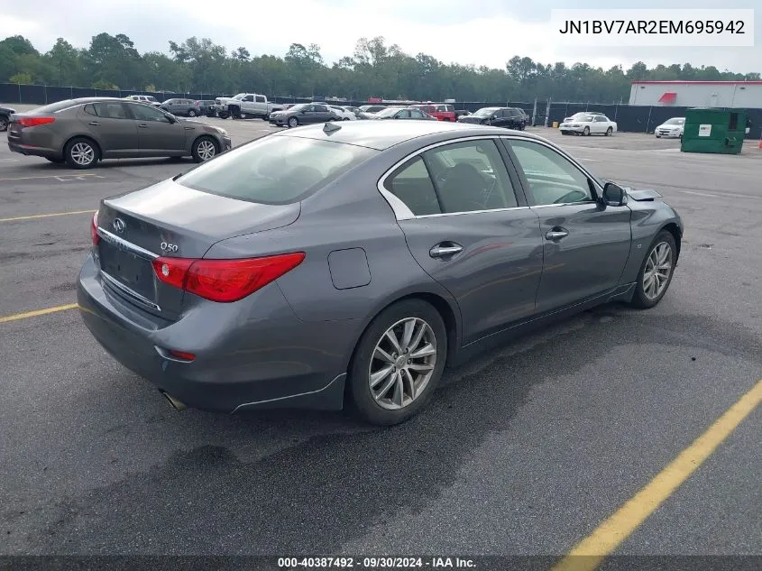 2014 Infiniti Q50 Premium VIN: JN1BV7AR2EM695942 Lot: 40387492