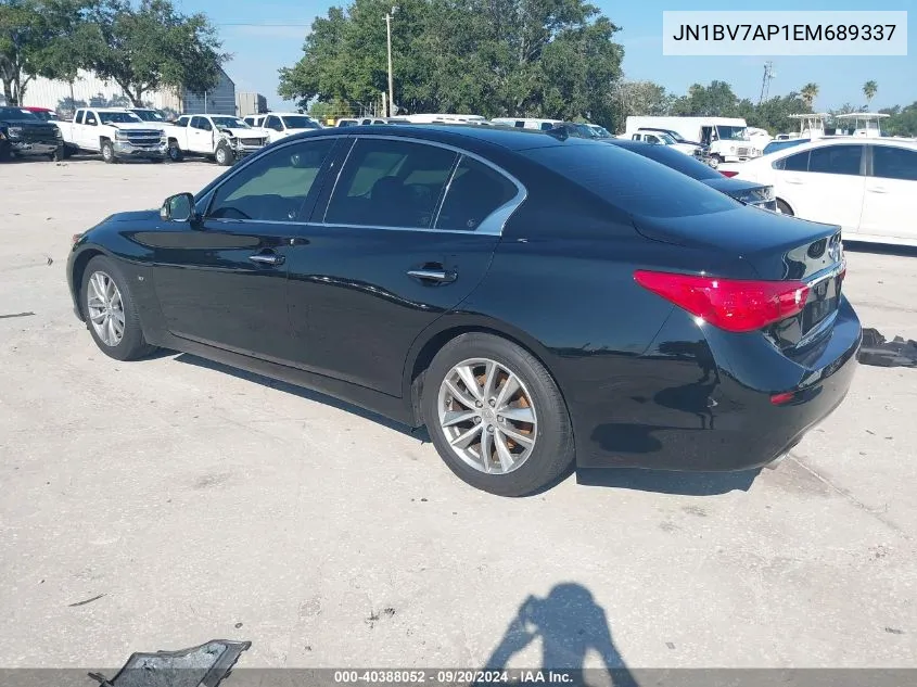 2014 Infiniti Q50 VIN: JN1BV7AP1EM689337 Lot: 40388052