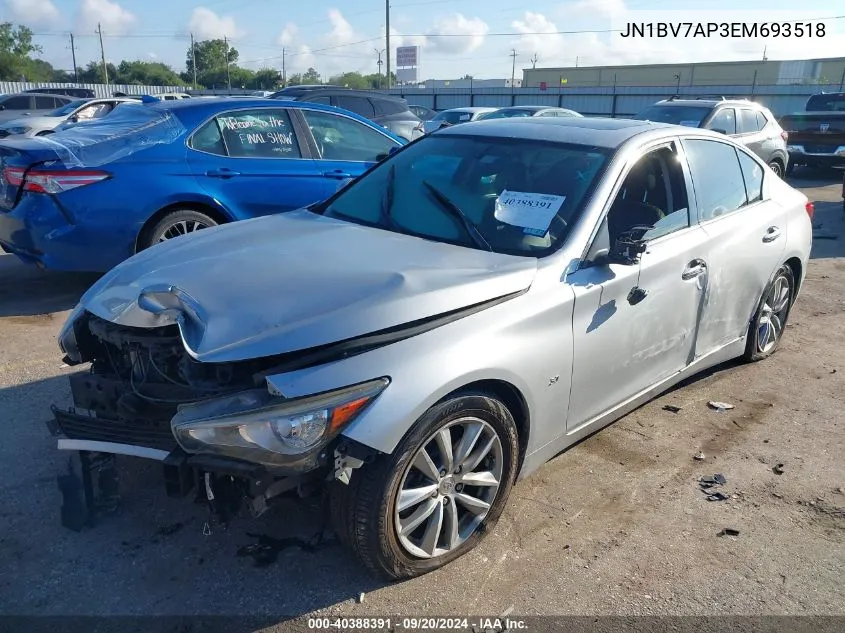 2014 Infiniti Q50 Premium VIN: JN1BV7AP3EM693518 Lot: 40388391