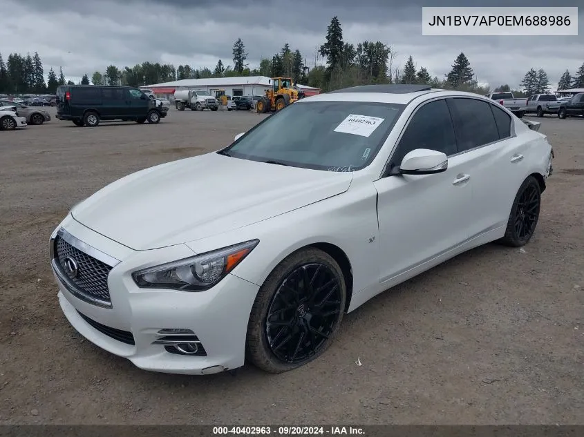 2014 Infiniti Q50 Premium VIN: JN1BV7AP0EM688986 Lot: 40402963