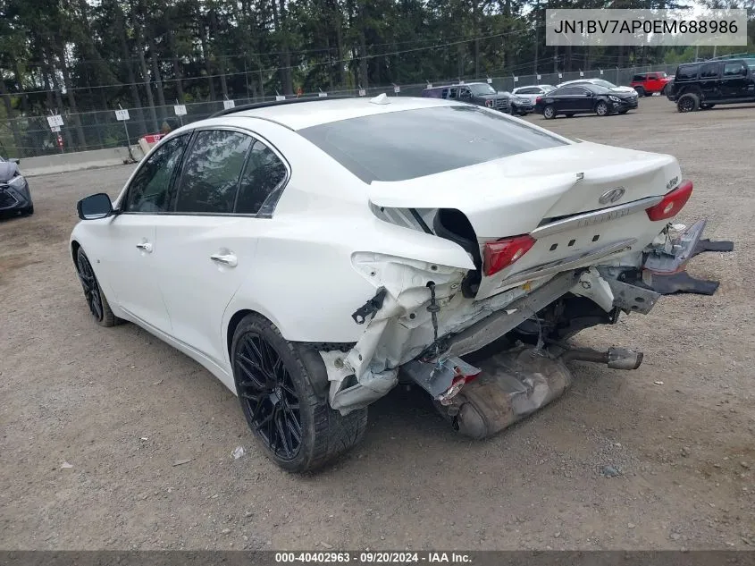 2014 Infiniti Q50 Premium VIN: JN1BV7AP0EM688986 Lot: 40402963