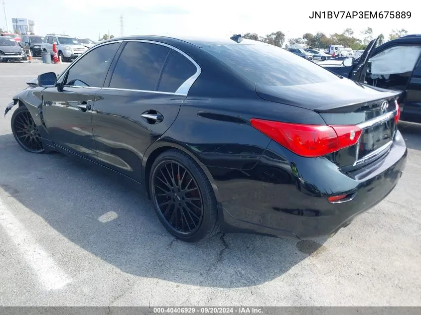 2014 Infiniti Q50 VIN: JN1BV7AP3EM675889 Lot: 40406929