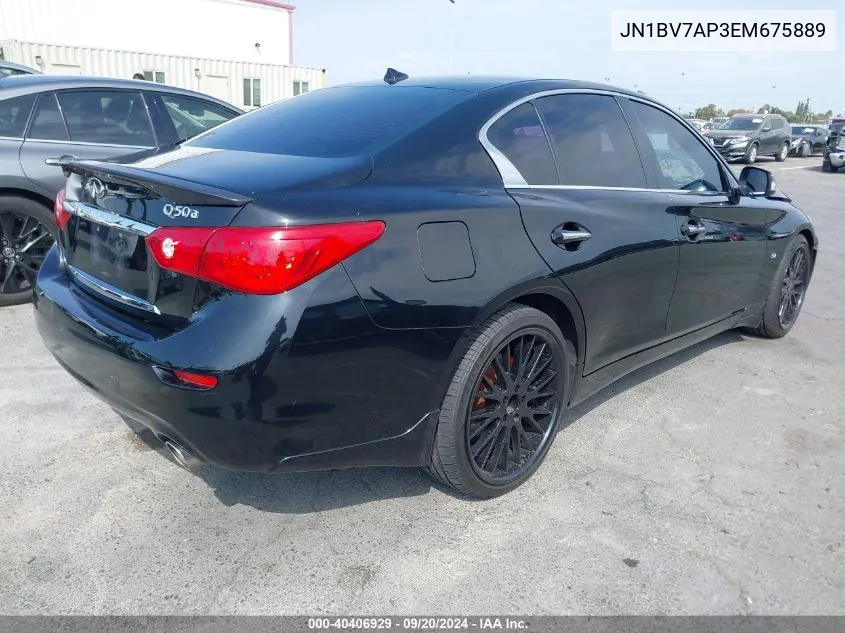 2014 Infiniti Q50 VIN: JN1BV7AP3EM675889 Lot: 40406929