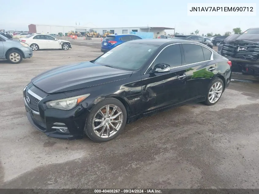 2014 Infiniti Q50 Hybrid Premium/Sport VIN: JN1AV7AP1EM690712 Lot: 40408267