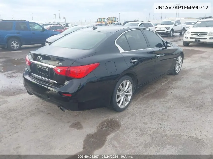 2014 Infiniti Q50 Hybrid Premium/Sport VIN: JN1AV7AP1EM690712 Lot: 40408267