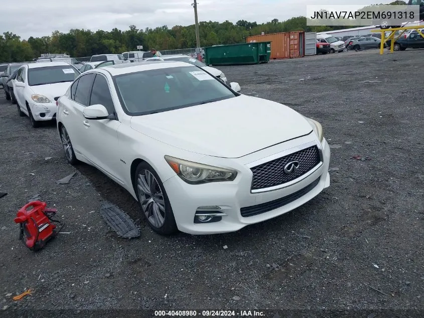 2014 Infiniti Q50 Hybrid Premium VIN: JN1AV7AP2EM691318 Lot: 40408980