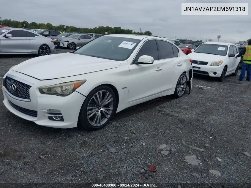 JN1AV7AP2EM691318 2014 Infiniti Q50 Hybrid Premium