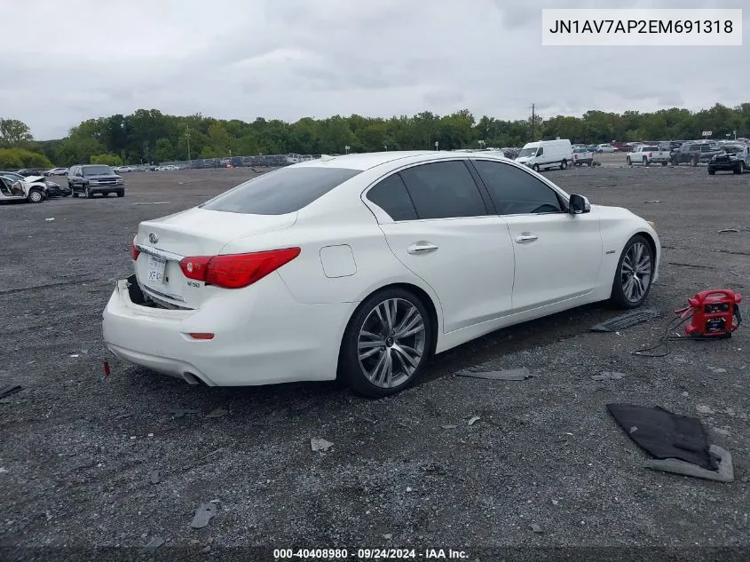 JN1AV7AP2EM691318 2014 Infiniti Q50 Hybrid Premium