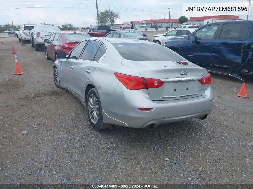 2014 Infiniti Q50 Premium/Sport VIN: JN1BV7AP7EM681596 Lot: 40414469