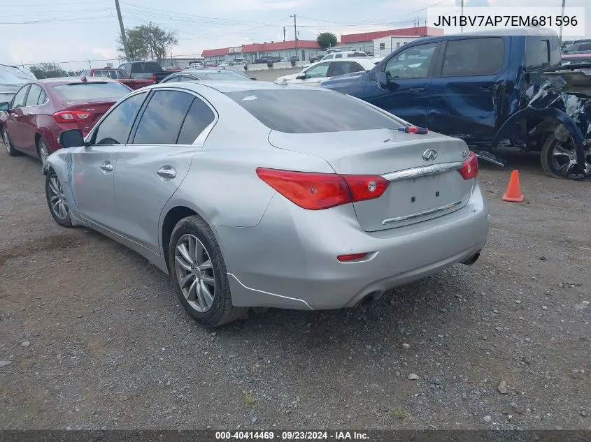 2014 Infiniti Q50 Premium/Sport VIN: JN1BV7AP7EM681596 Lot: 40414469