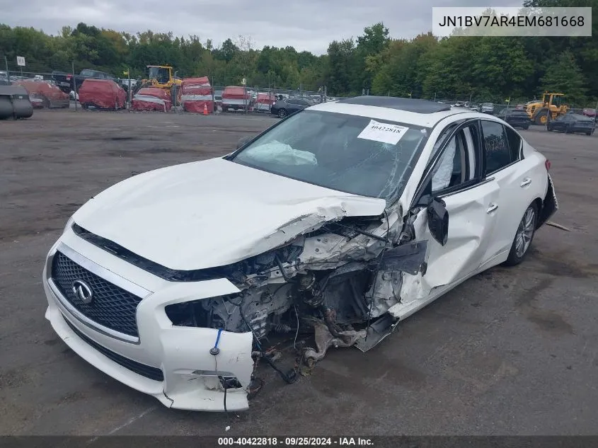 2014 Infiniti Q50 VIN: JN1BV7AR4EM681668 Lot: 40422818