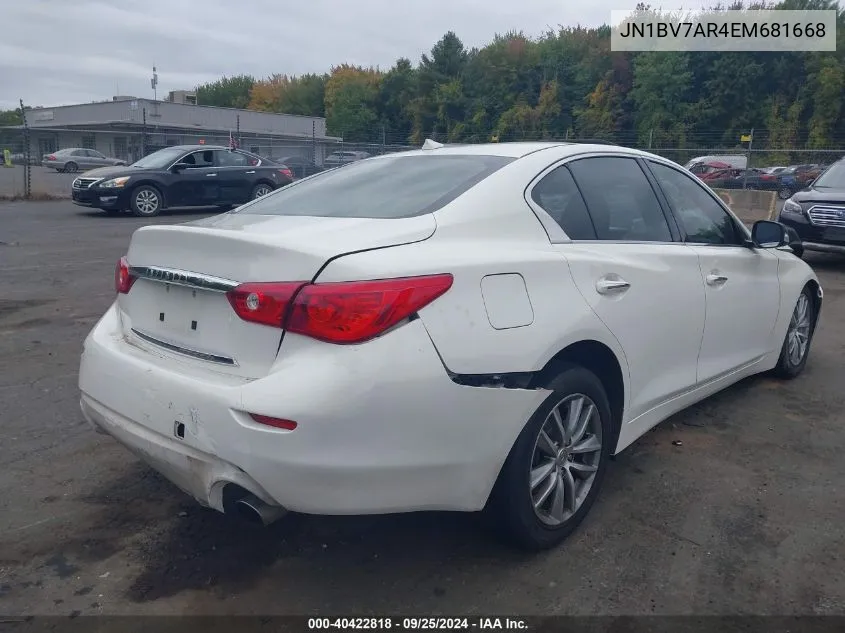 2014 Infiniti Q50 VIN: JN1BV7AR4EM681668 Lot: 40422818