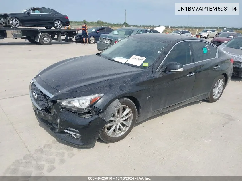 2014 Infiniti Q50 Premium VIN: JN1BV7AP1EM693114 Lot: 40425010