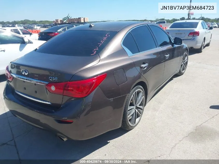 2014 Infiniti Q50 Premium VIN: JN1BV7AP3EM684723 Lot: 40425674