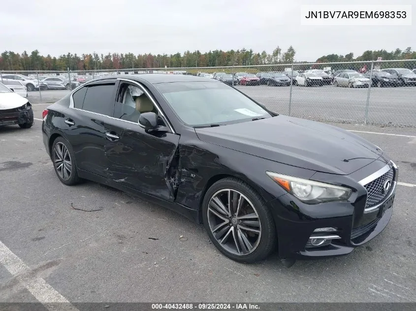 2014 Infiniti Q50 Premium VIN: JN1BV7AR9EM698353 Lot: 40432488