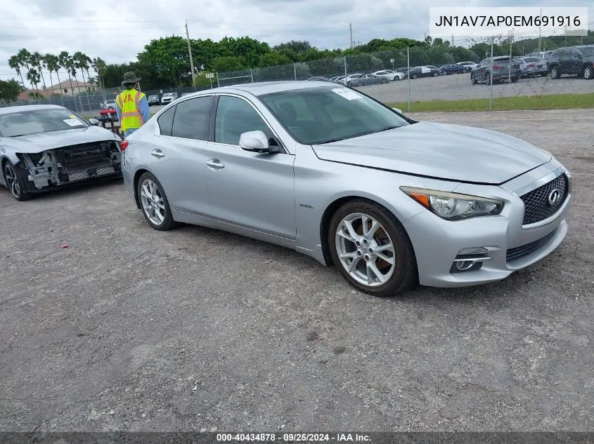 2014 Infiniti Q50 Hybrid Premium VIN: JN1AV7AP0EM691916 Lot: 40434878