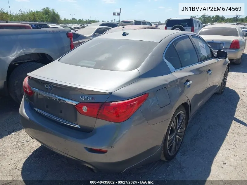 JN1BV7AP2EM674569 2014 Infiniti Q50 Sport