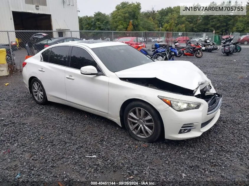 2014 Infiniti Q50 Premium VIN: JN1BV7AR0EM705755 Lot: 40451144