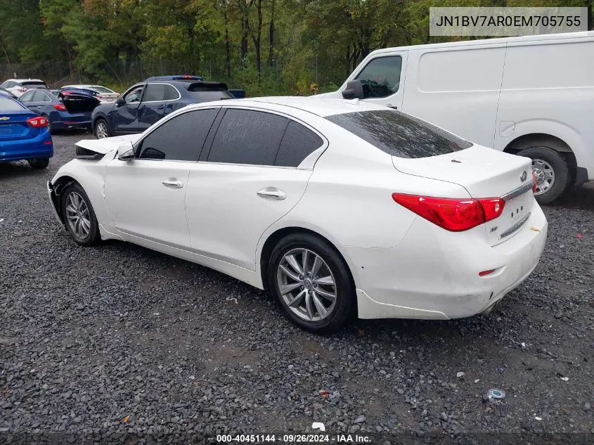 2014 Infiniti Q50 Premium VIN: JN1BV7AR0EM705755 Lot: 40451144