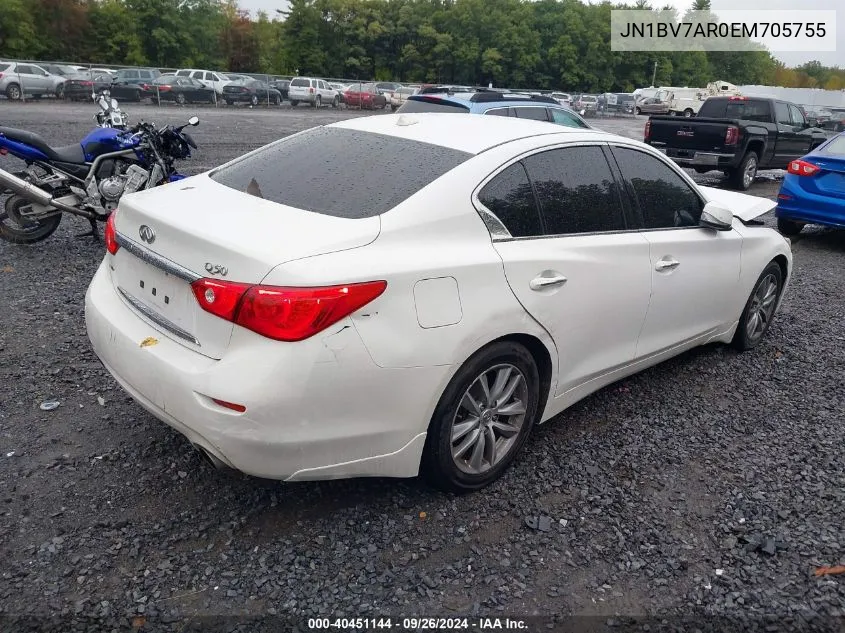 2014 Infiniti Q50 Premium VIN: JN1BV7AR0EM705755 Lot: 40451144