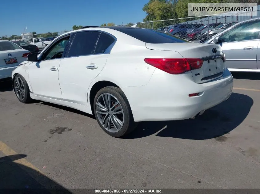 2014 Infiniti Q50 Premium VIN: JN1BV7AR5EM698561 Lot: 40457858