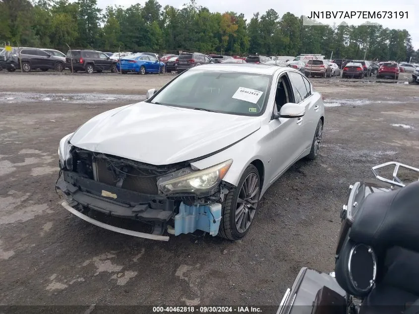 2014 Infiniti Q50 Premium VIN: JN1BV7AP7EM673191 Lot: 40462818