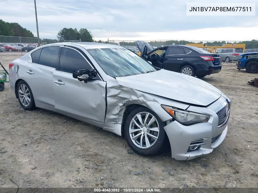 2014 Infiniti Q50 Premium/Sport VIN: JN1BV7AP8EM677511 Lot: 40483892