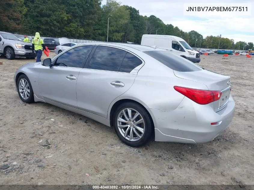 2014 Infiniti Q50 Premium/Sport VIN: JN1BV7AP8EM677511 Lot: 40483892