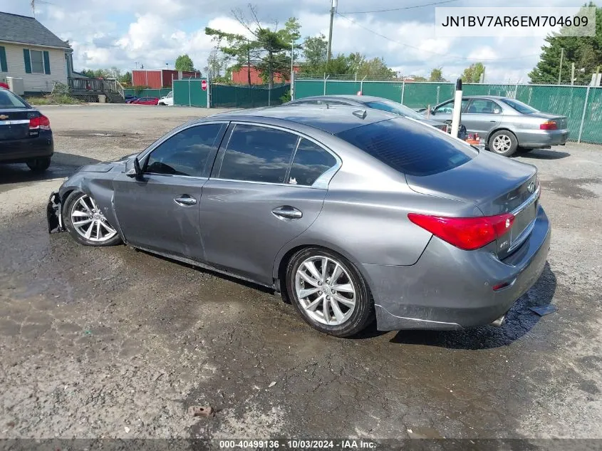 2014 Infiniti Q50 Premium VIN: JN1BV7AR6EM704609 Lot: 40499136