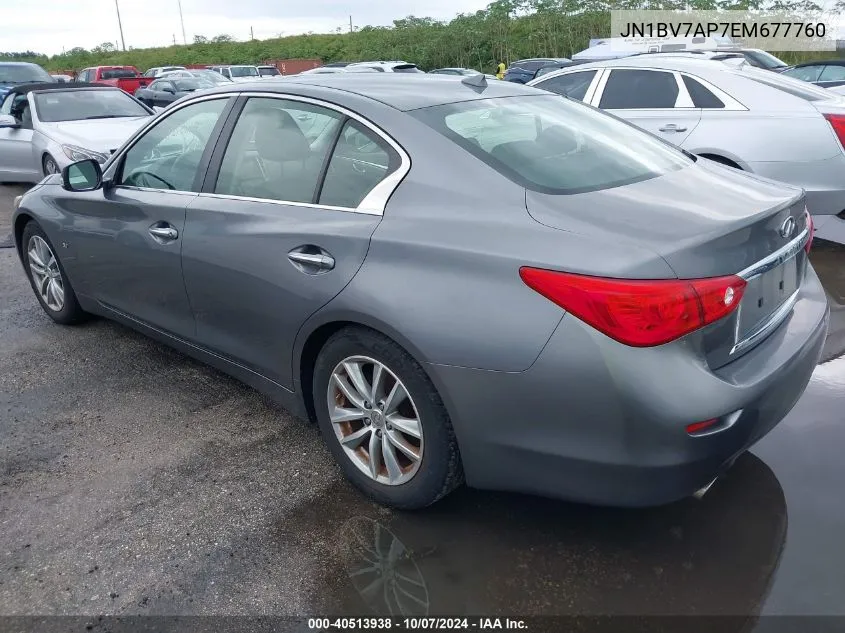 2014 Infiniti Q50 Premium VIN: JN1BV7AP7EM677760 Lot: 40513938