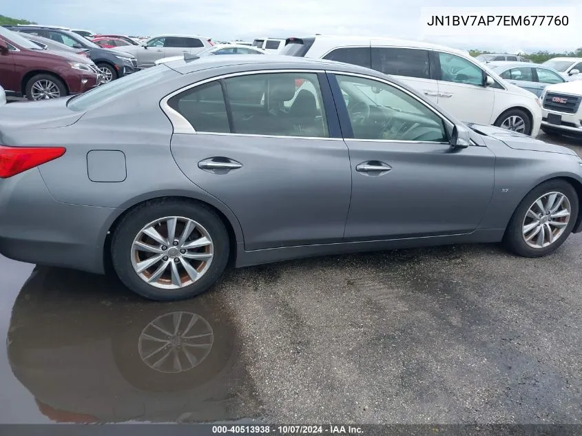 2014 Infiniti Q50 Premium VIN: JN1BV7AP7EM677760 Lot: 40513938