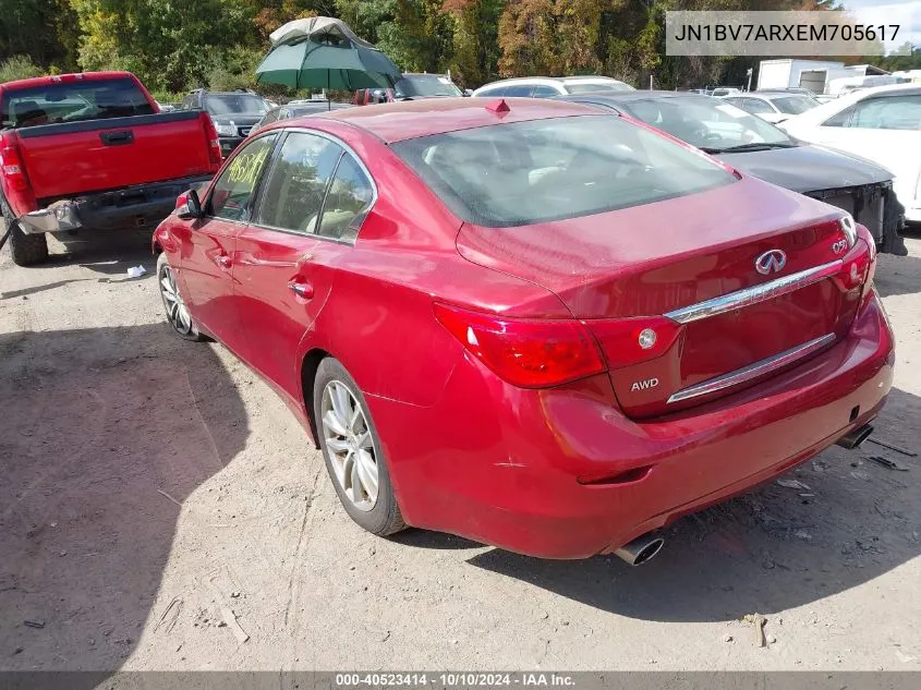 2014 Infiniti Q50 Premium VIN: JN1BV7ARXEM705617 Lot: 40523414