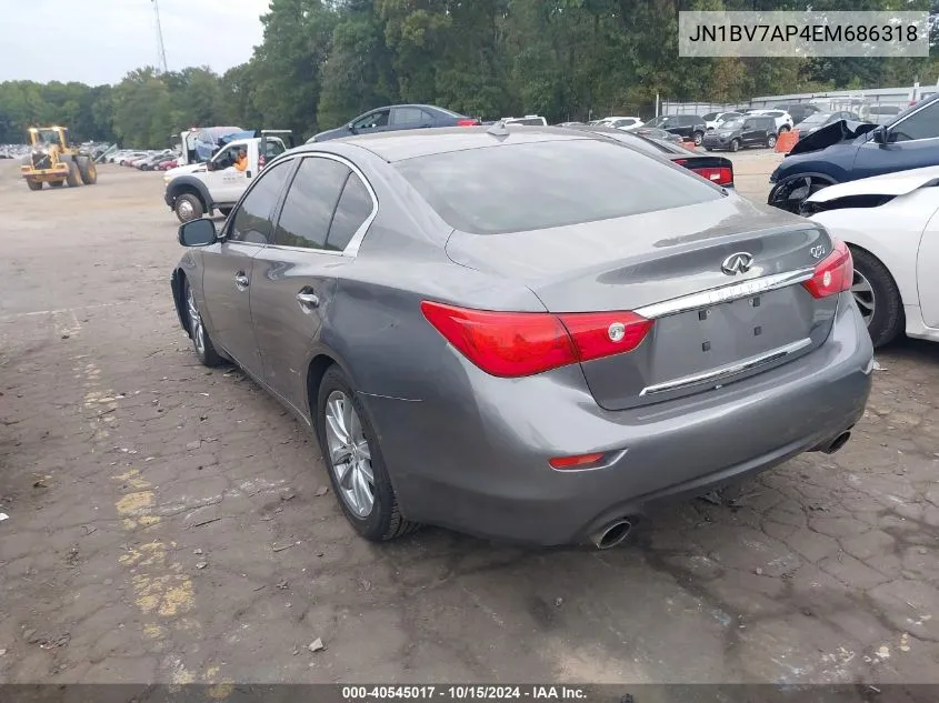 2014 Infiniti Q50 Premium/Sport VIN: JN1BV7AP4EM686318 Lot: 40545017