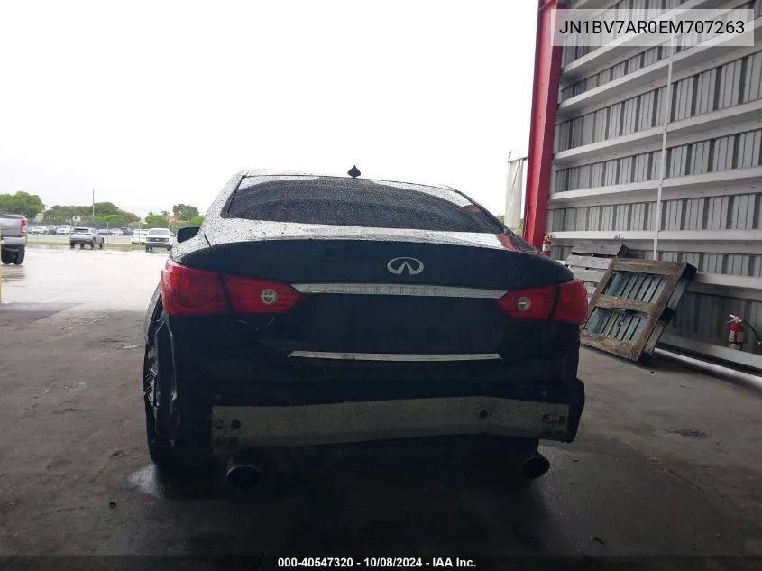 2014 Infiniti Q50 Premium/Sport VIN: JN1BV7AR0EM707263 Lot: 40547320