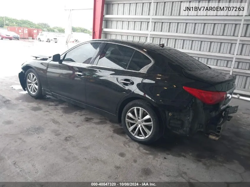 2014 Infiniti Q50 Premium/Sport VIN: JN1BV7AR0EM707263 Lot: 40547320