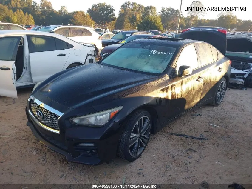 2014 Infiniti Q50 Premium/Sport VIN: JN1BV7AR8EM684198 Lot: 40556133