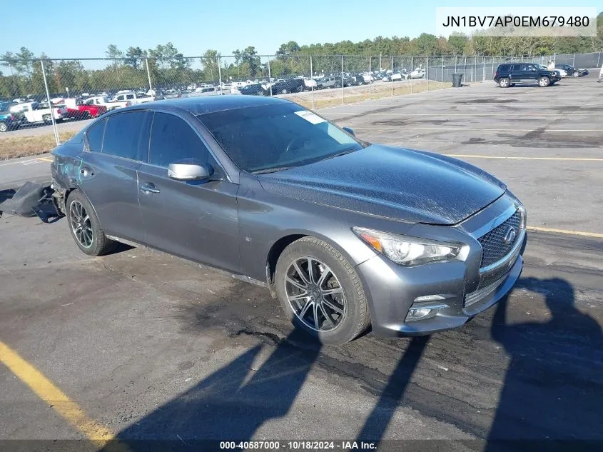 2014 Infiniti Q50 VIN: JN1BV7AP0EM679480 Lot: 40587000