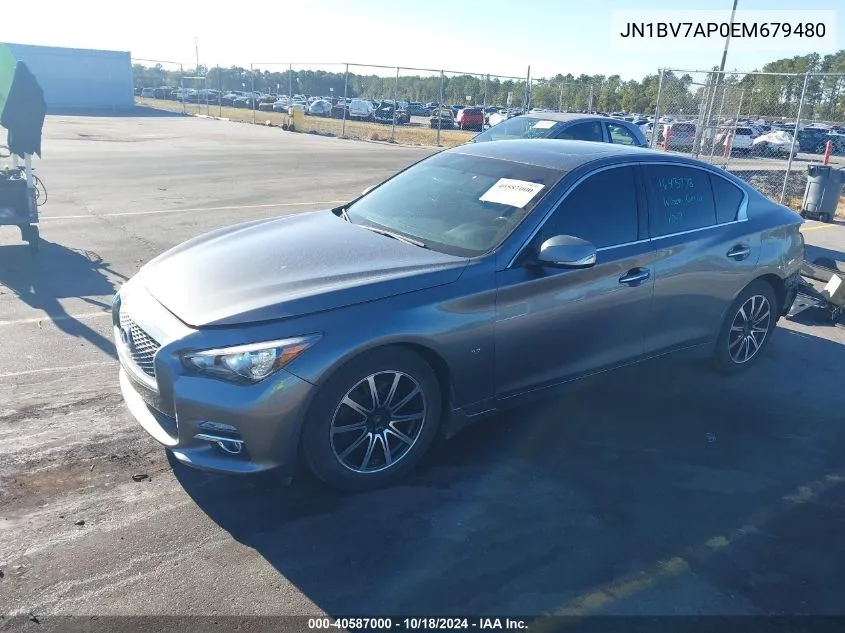 2014 Infiniti Q50 VIN: JN1BV7AP0EM679480 Lot: 40587000