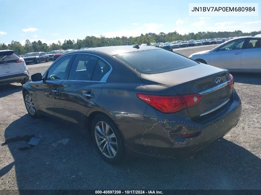 JN1BV7AP0EM680984 2014 Infiniti Q50 Premium