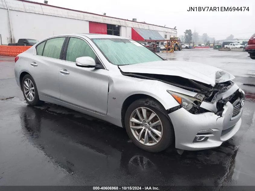 2014 Infiniti Q50 Premium VIN: JN1BV7AR1EM694474 Lot: 40606968