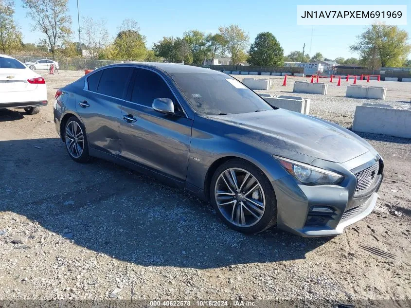 2014 Infiniti Q50 Hybrid Sport VIN: JN1AV7APXEM691969 Lot: 40622578