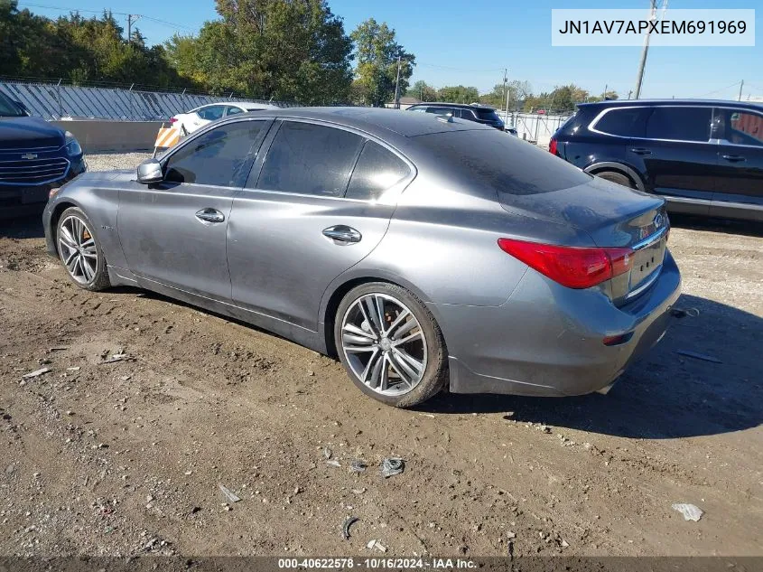 2014 Infiniti Q50 Hybrid Sport VIN: JN1AV7APXEM691969 Lot: 40622578