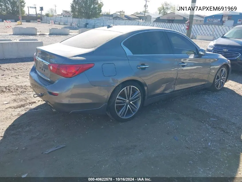 2014 Infiniti Q50 Hybrid Sport VIN: JN1AV7APXEM691969 Lot: 40622578