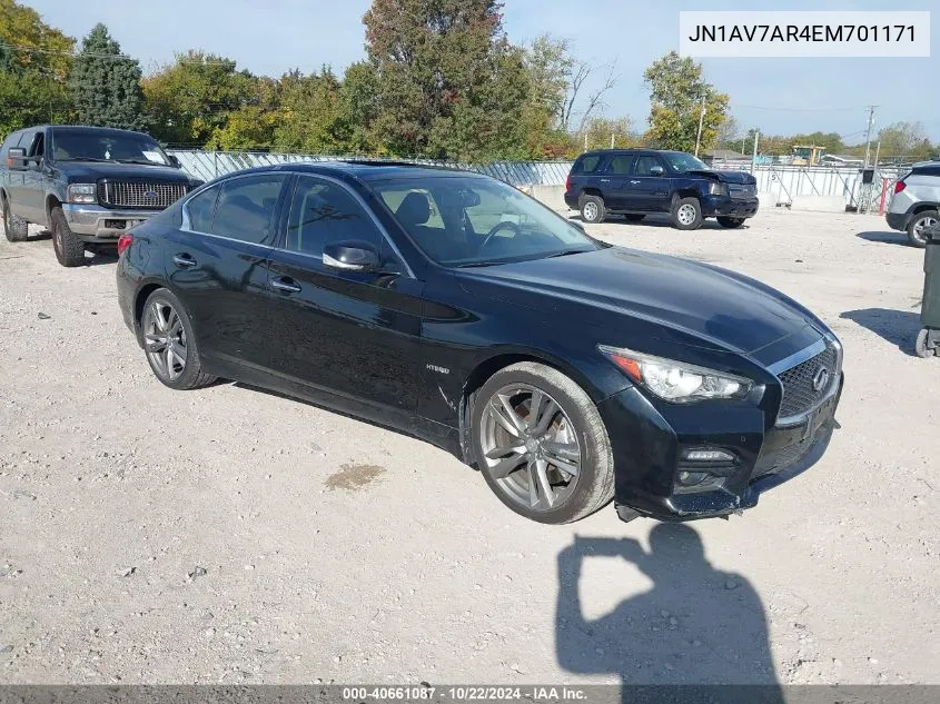 2014 Infiniti Q50 Hybrid Sport VIN: JN1AV7AR4EM701171 Lot: 40661087