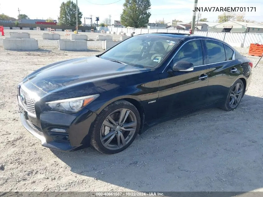 2014 Infiniti Q50 Hybrid Sport VIN: JN1AV7AR4EM701171 Lot: 40661087